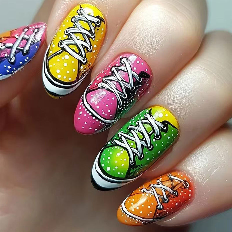 Stylish Printed Press-On Nails 24-Piece Set