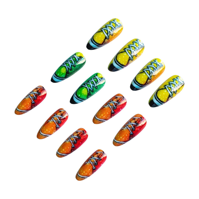 Stylish Printed Press-On Nails 24-Piece Set