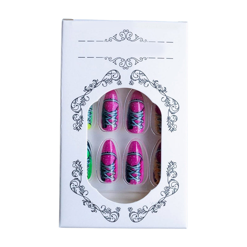 Stylish Printed Press-On Nails 24-Piece Set