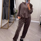 Women's Fashionable Casual Hooded Top & Pants 2-Piece Set