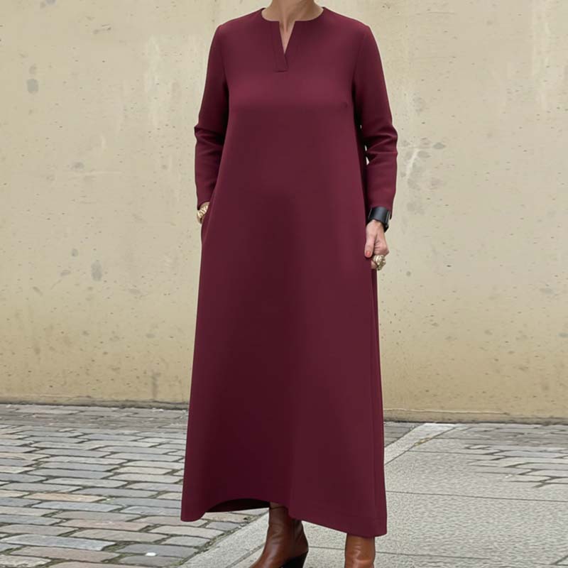 Women's Elegant Simple Solid Color A-line Dress