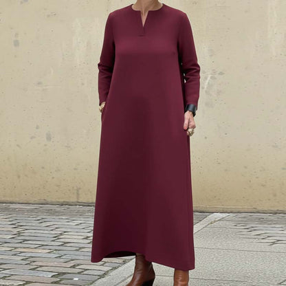 Women's Elegant Simple Solid Color A-line Dress