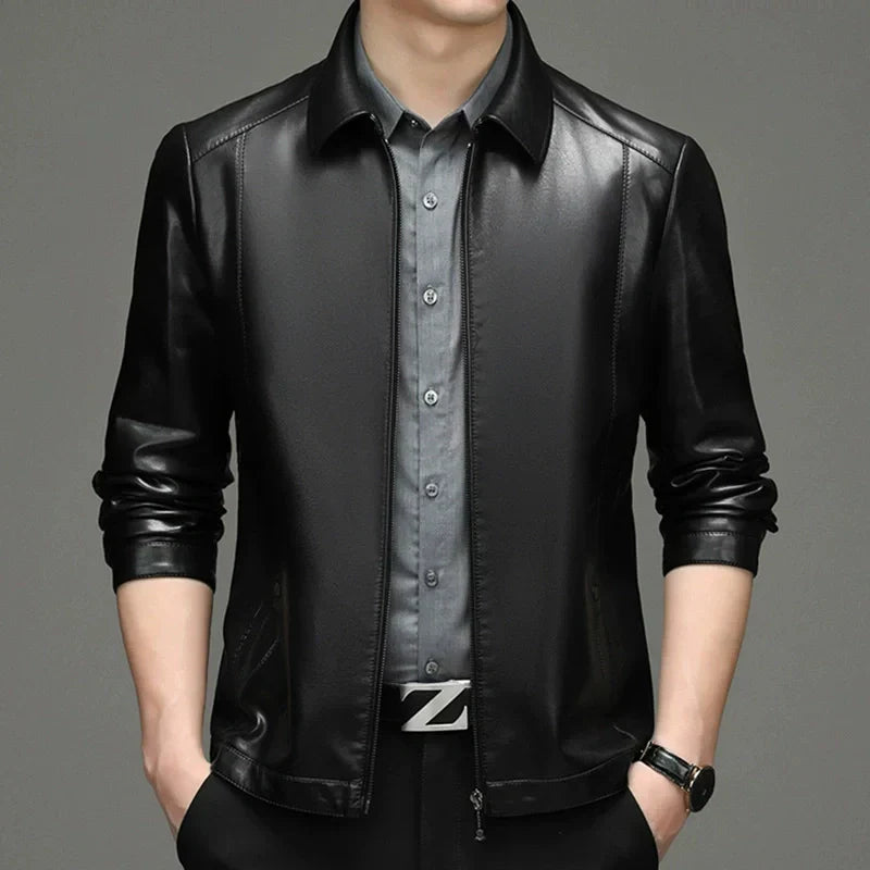 Men's Casual PU Leather Jacket