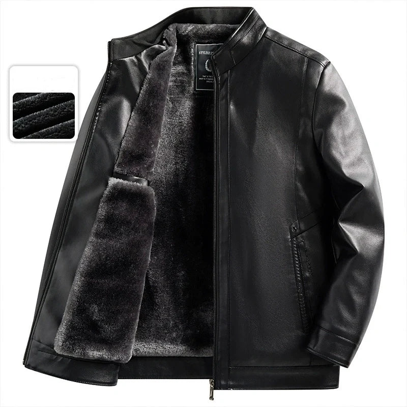 Men's Casual PU Leather Jacket
