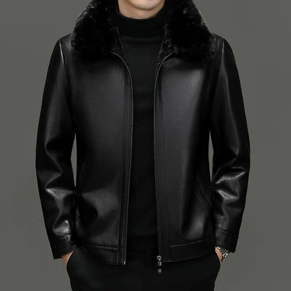 Men's Casual PU Leather Jacket