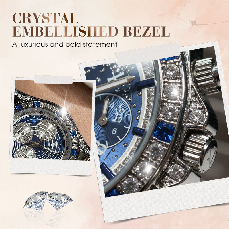 📢📢60 % OFF !!🎅【🎁Best Christmas Gift🎁】🎄TINAIBIN Twelve Zodiac Signs & Starry Sky Diamond Automatic Skeleton Men's Watch