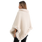 Women's Chic Ultra-Warm Faux Fur Trim Knit Shawl