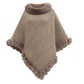 Women's Chic Ultra-Warm Faux Fur Trim Knit Shawl