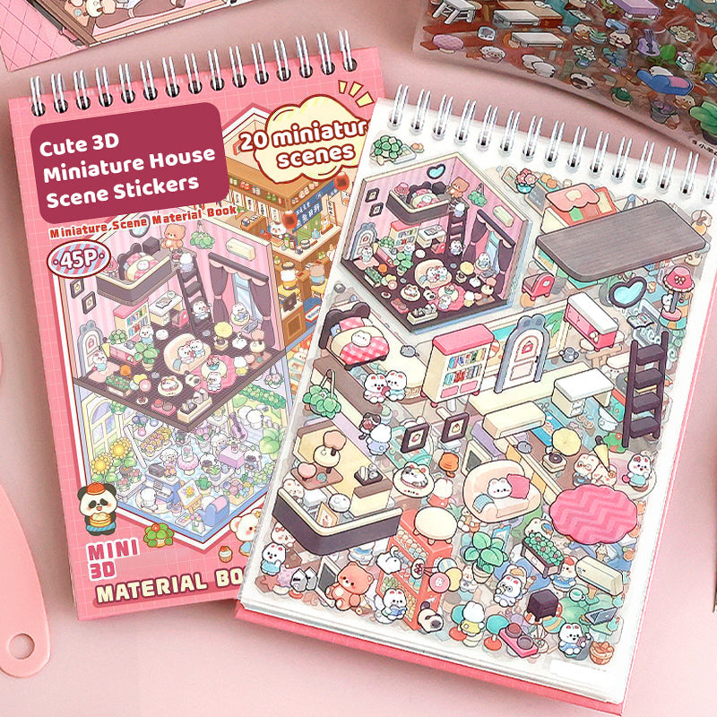 Cute 3D Miniature House Scene Stickers