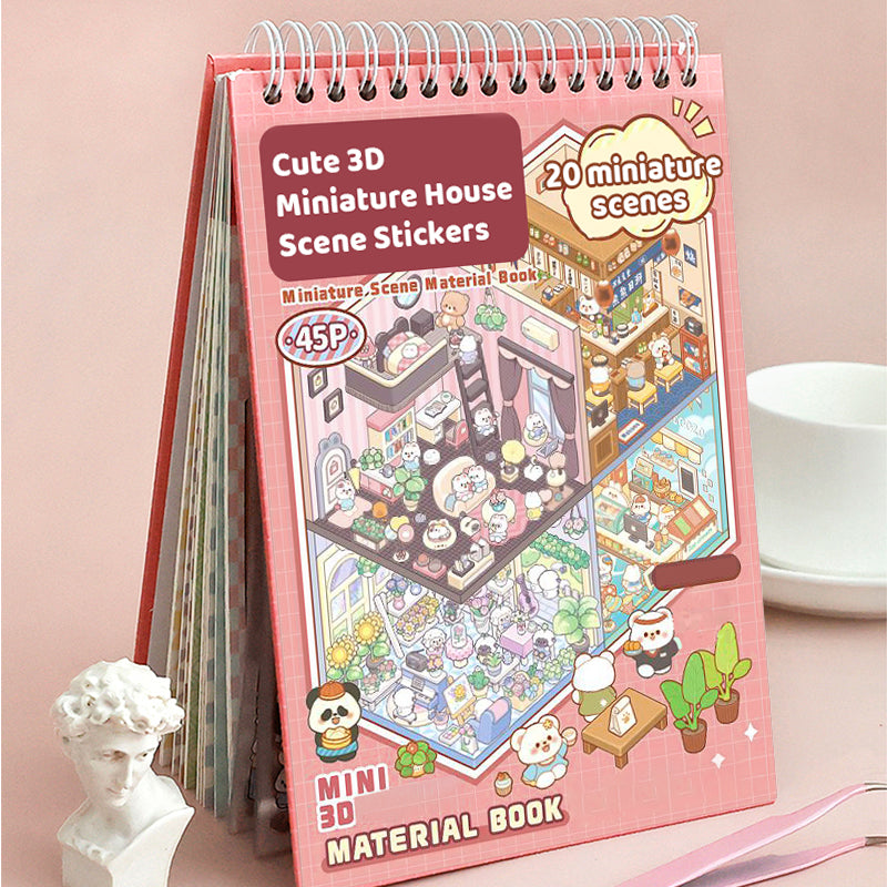 Cute 3D Miniature House Scene Stickers