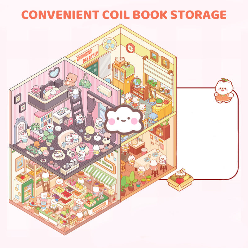 Cute 3D Miniature House Scene Stickers