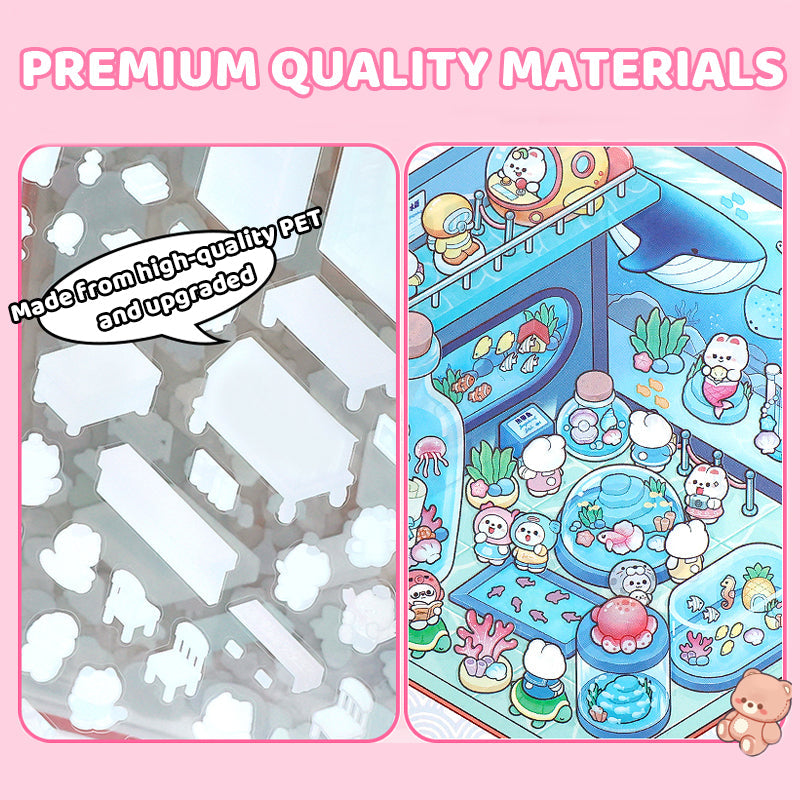 Cute 3D Miniature House Scene Stickers