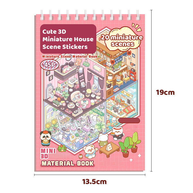 Cute 3D Miniature House Scene Stickers