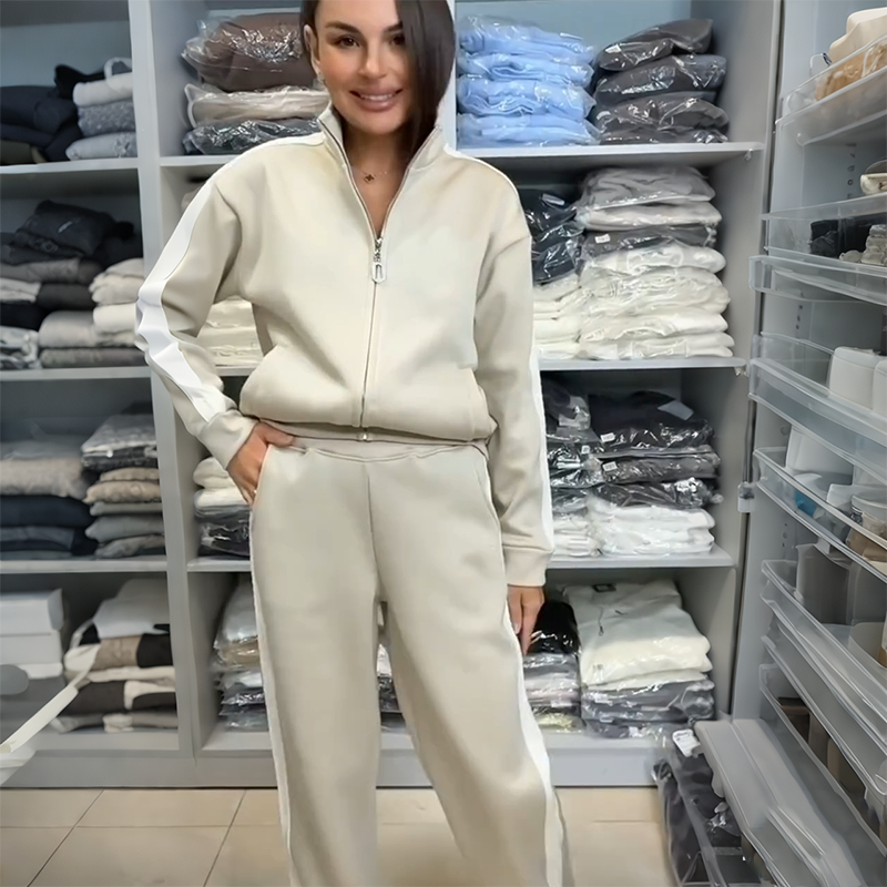 Women's Two-Piece Zip-Up Tracksuit Set