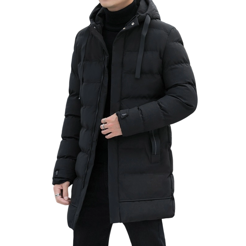 Men's Mid-Length Hooded Puffer Jacket