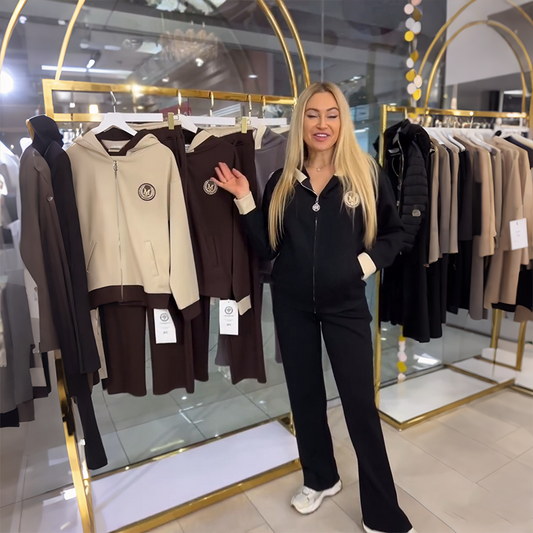 Women's Hooded Zip-Up Tracksuit Set