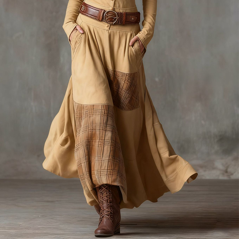 Vintage Stand Collar Button-Down Swing Dress