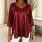 ✨New arrivals offer-Women’s Glitter V-Neck Loose Top