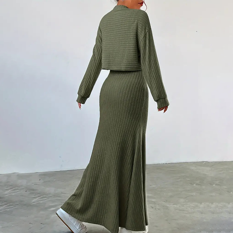 Women's Casual Top & Skirt 2-Piece Set