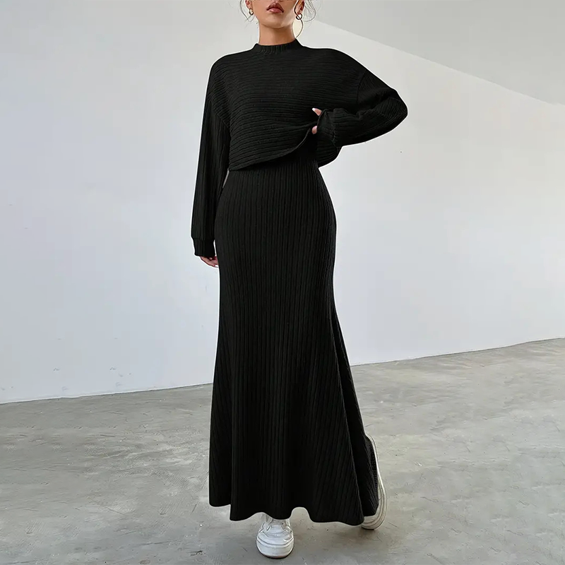 Women's Casual Top & Skirt 2-Piece Set