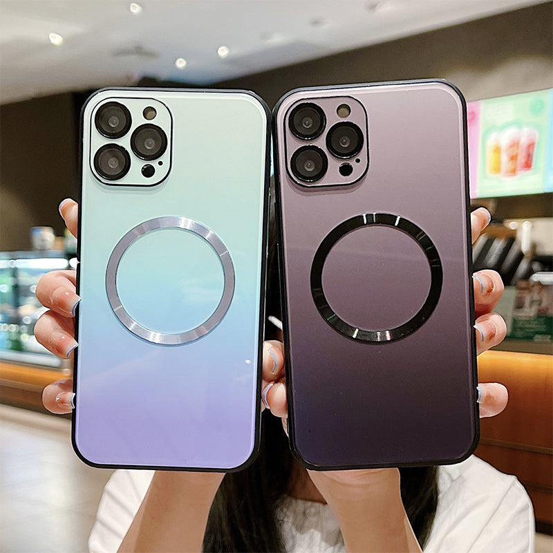 Glass-Gloss Gradient Magnetic Case for iPhone