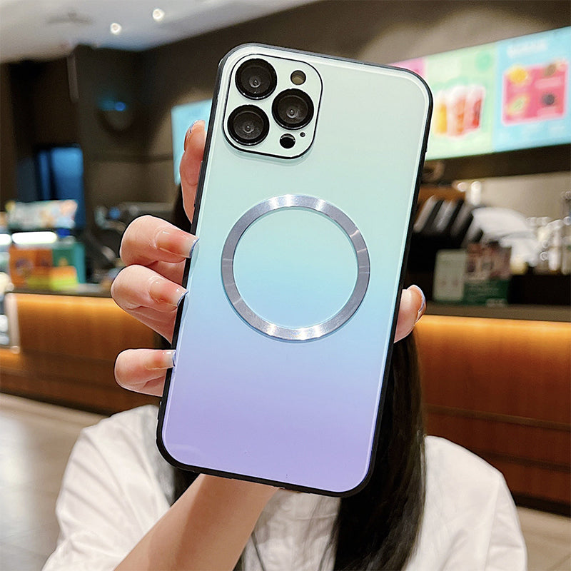 Glass-Gloss Gradient Magnetic Case for iPhone