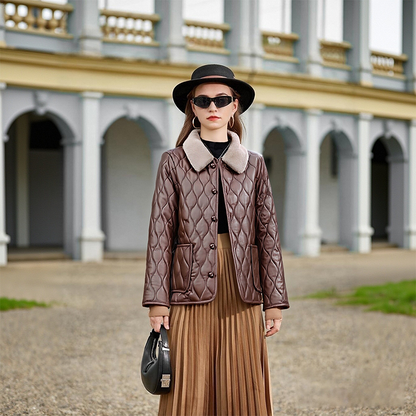 Women's Elegant Quilted Winter Short Coat