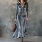 Women's Long Sleeve Velvet Maxi Dress