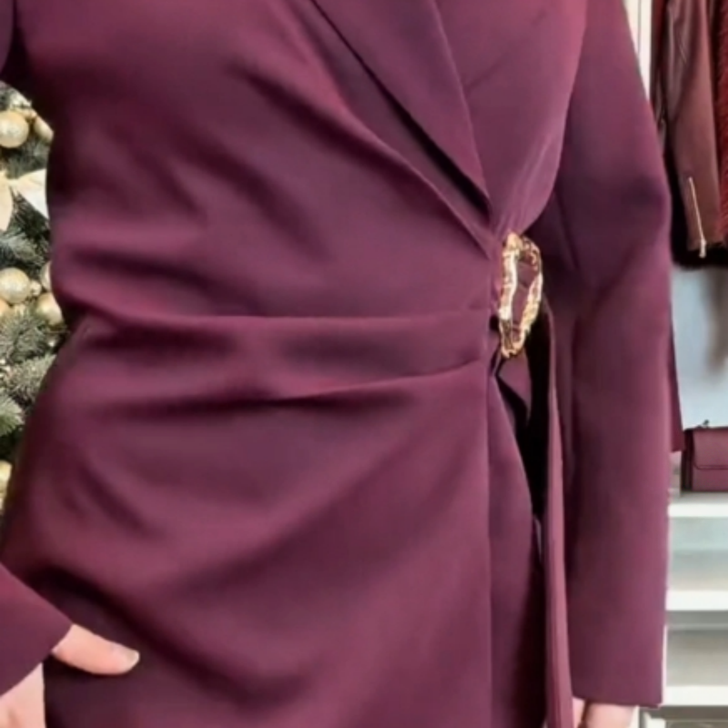 ⏳Limited-time 50% off⏰Women's Solid Long Sleeve Notch Lapel Blazer Dress🧥👗