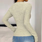 Women’s V-Neck Lace Patchwork Long Sleeve Top