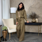 Women's Zip-Up Jacket & Wide-Leg Pants Two-Piece Set