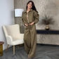 Women's Zip-Up Jacket & Wide-Leg Pants Two-Piece Set