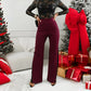 Women's Floral Lace High Waisted Bell Bottom Pants