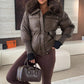 Women's Chic Puffer Jacket with Faux Fur Collar