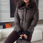 Women's Chic Puffer Jacket with Faux Fur Collar