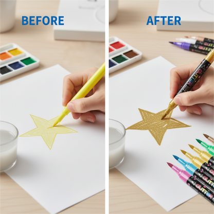 Glitter Dual-Tip Acrylic Paint Markers Set