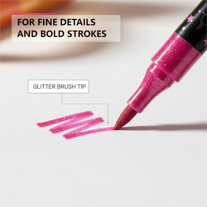 Glitter Dual-Tip Acrylic Paint Markers Set