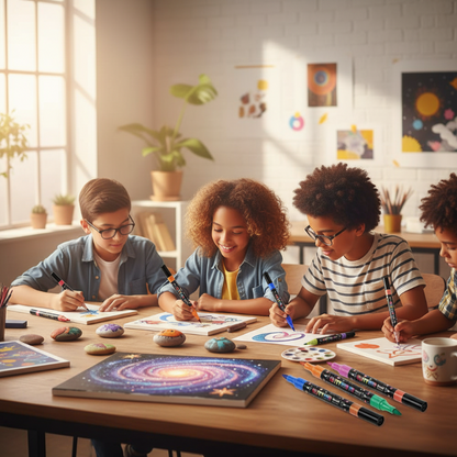 Glitter Dual-Tip Acrylic Paint Markers Set