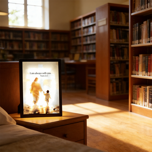 LED Backlit Jesus and Child Framed Light