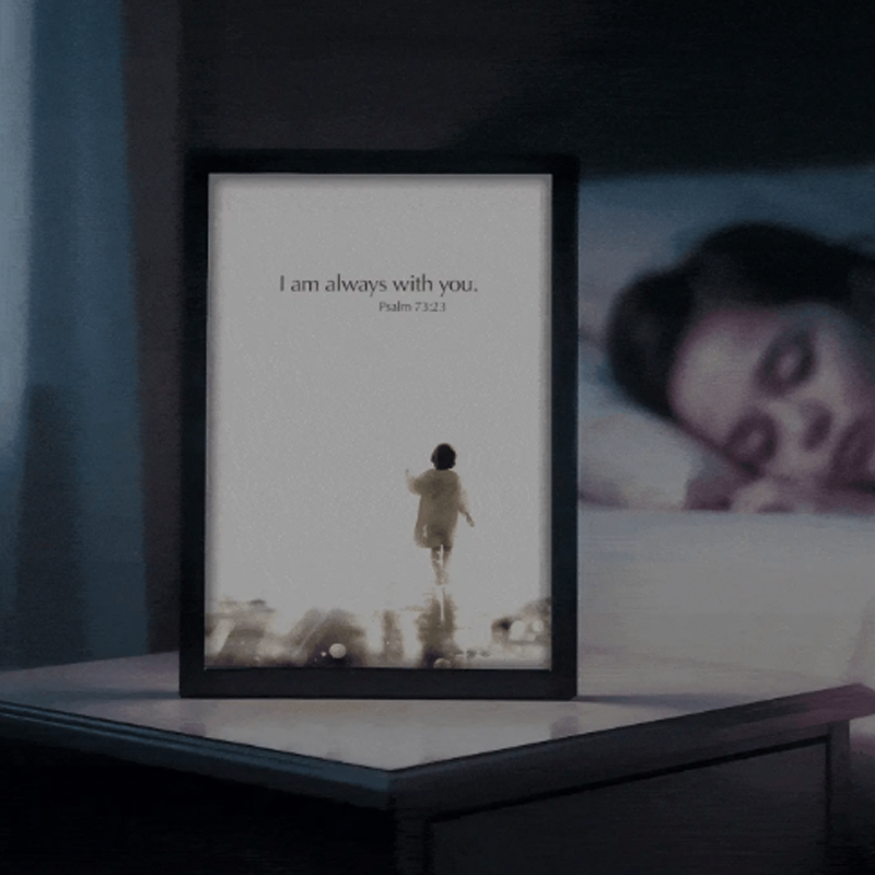 LED Backlit Jesus and Child Framed Light