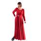 Women's Long Sleeve A-Line Pleated Maxi Dress