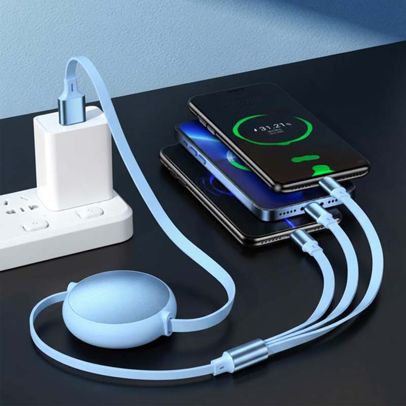 3-in-1 100W Retractable Multi Charging Cable