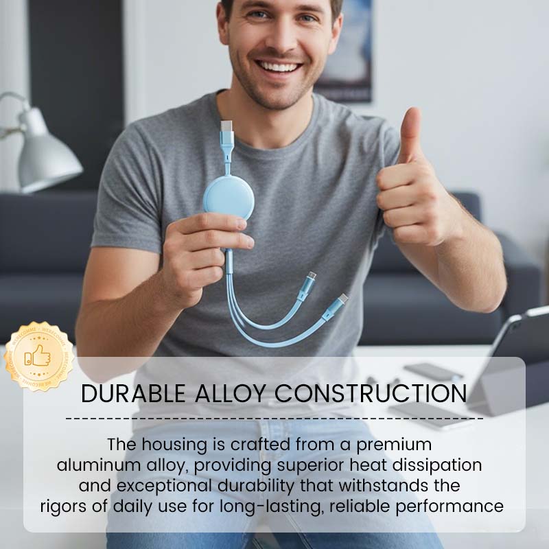 3-in-1 100W Retractable Multi Charging Cable