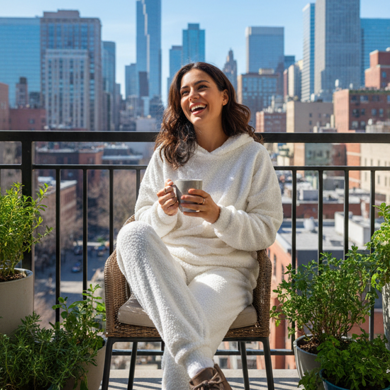 Women's Plush Hoodie and Pants Set