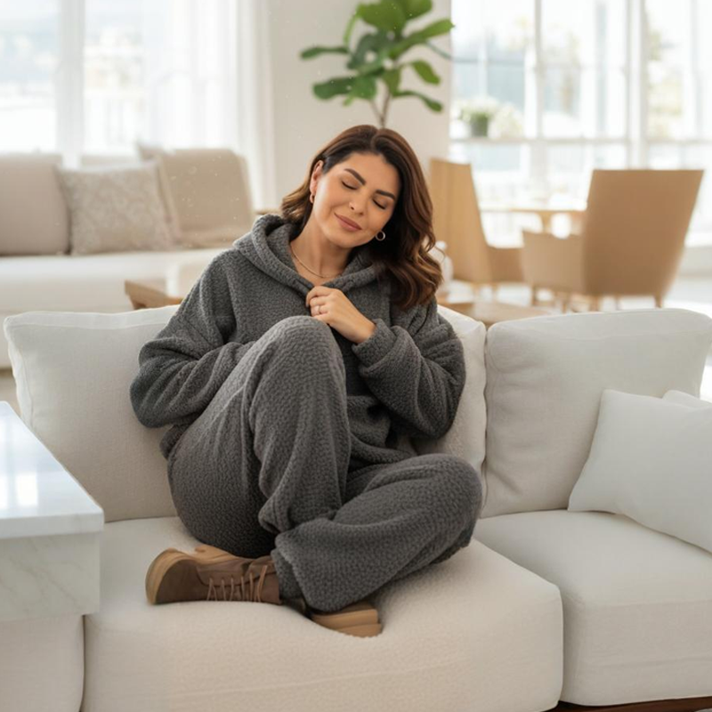 Women's Plush Hoodie and Pants Set