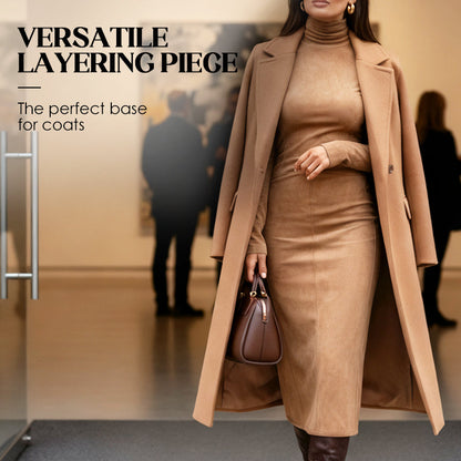 🎁Meet Christmas 49% OFF🎄|Elegant Turtleneck Long-Sleeve Bodycon Dress