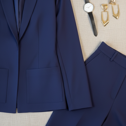 Women's 3-Piece Suit Set with Wide-Leg Pants and Top