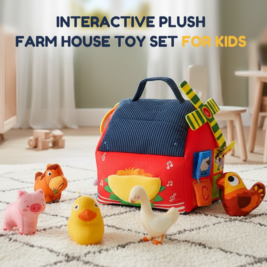 Interactive Plush Farm House Toy Set for Kids