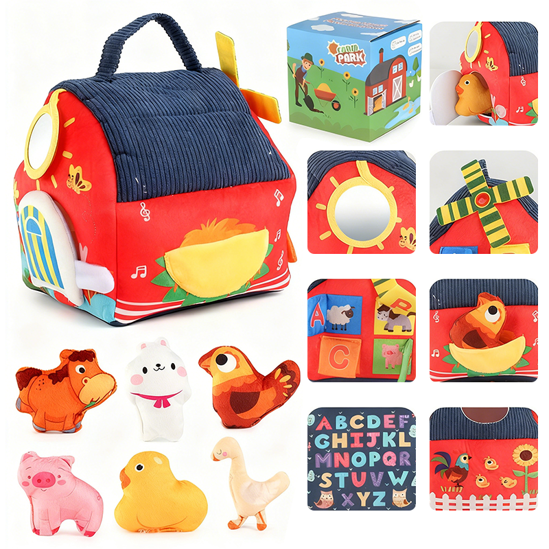 Interactive Plush Farm House Toy Set for Kids