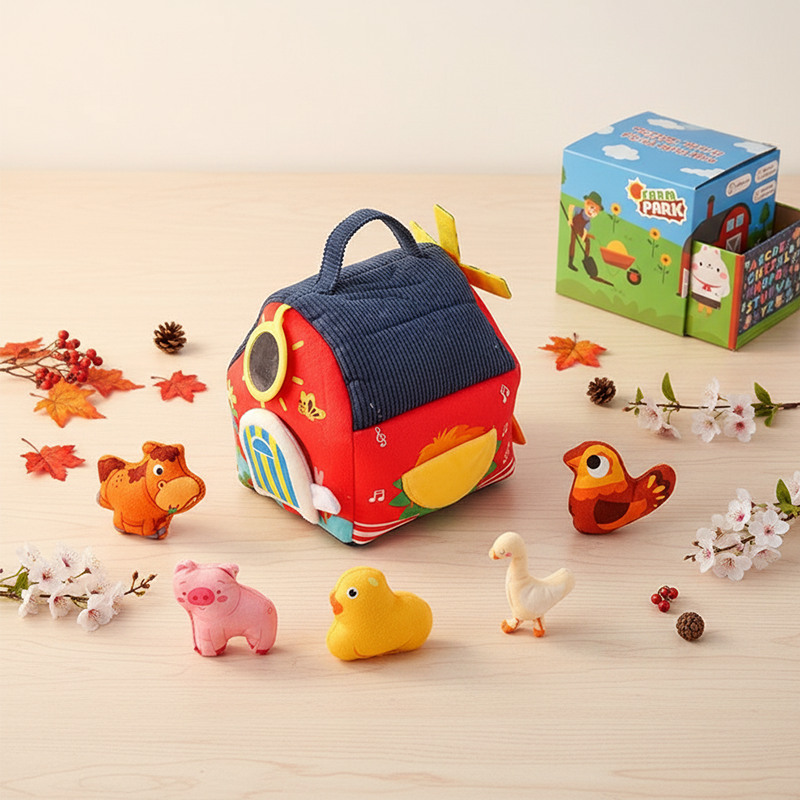 Interactive Plush Farm House Toy Set for Kids
